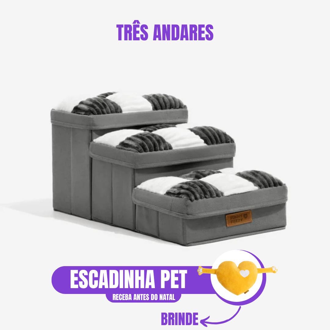 [OFERTA DE NATAL] Escada Para Pet Artesanal com Espaço Interno + Brinde